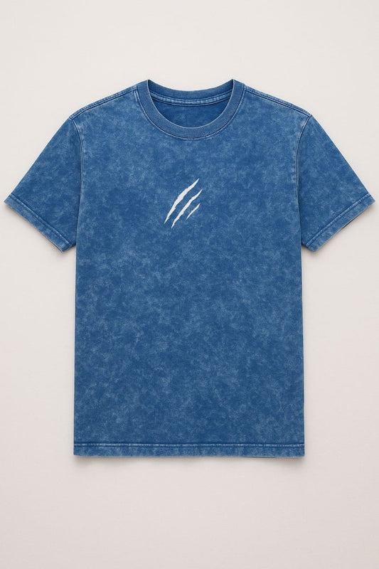 Solid Blue Acid-Wash T-shirt