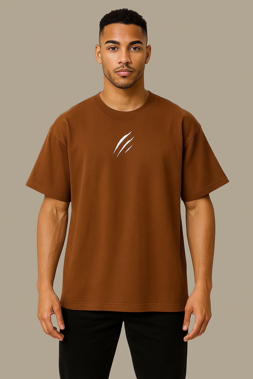 Space Ways “Moon Revolusi”  Brown Oversized T-shirt