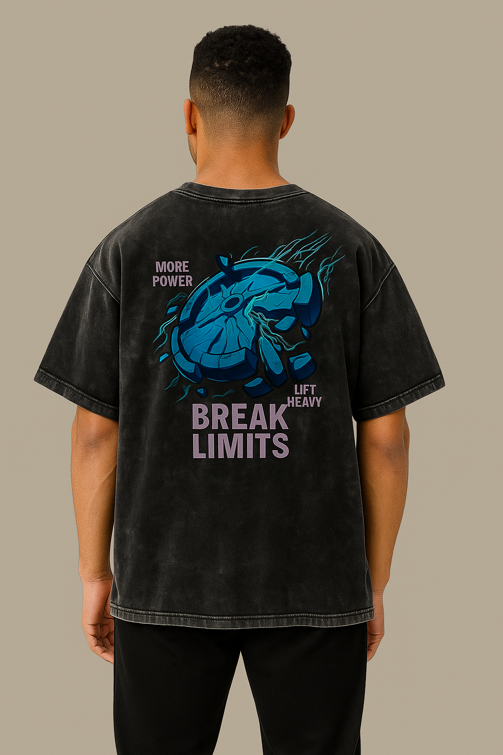Break Limits Black Oversized Graphic T-shirt
