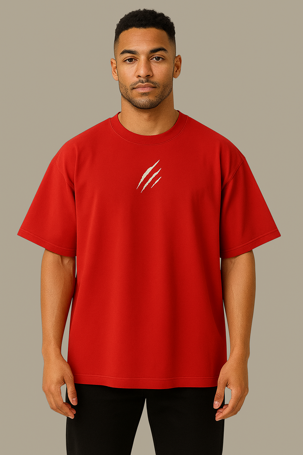The Territorial Redemption Red Oversized Graphic T-shirt