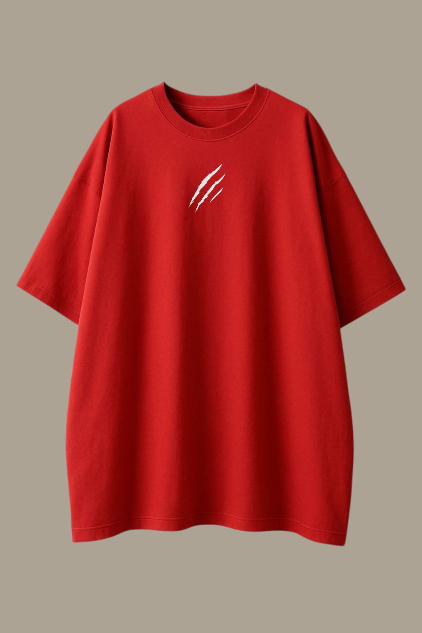 The Territorial Redemption Red Oversized Graphic T-shirt