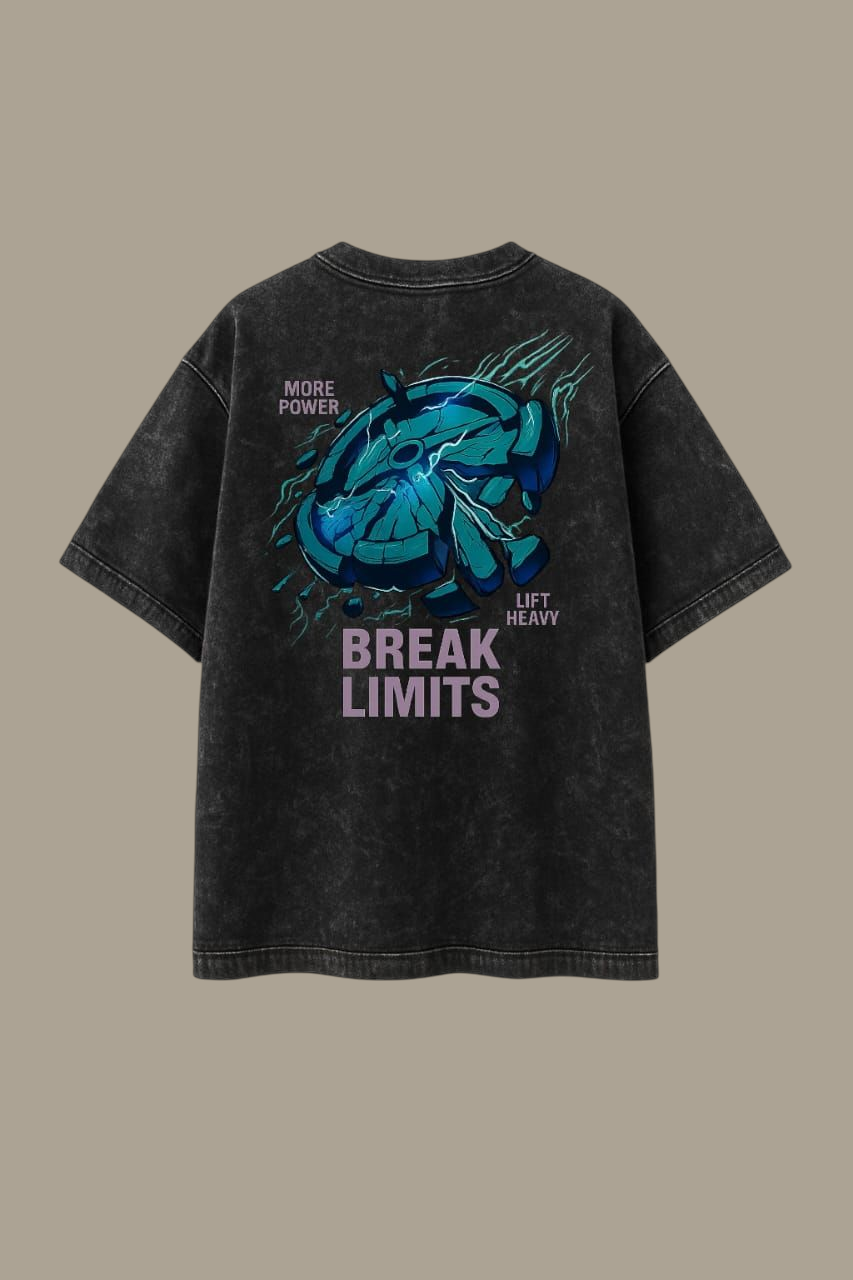 Break Limits Black Oversized Graphic T-shirt