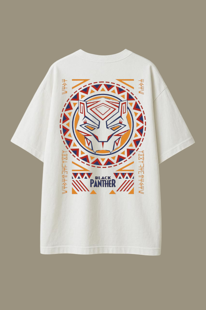 The Vibranium Mask White Oversized Graphic T-shirt