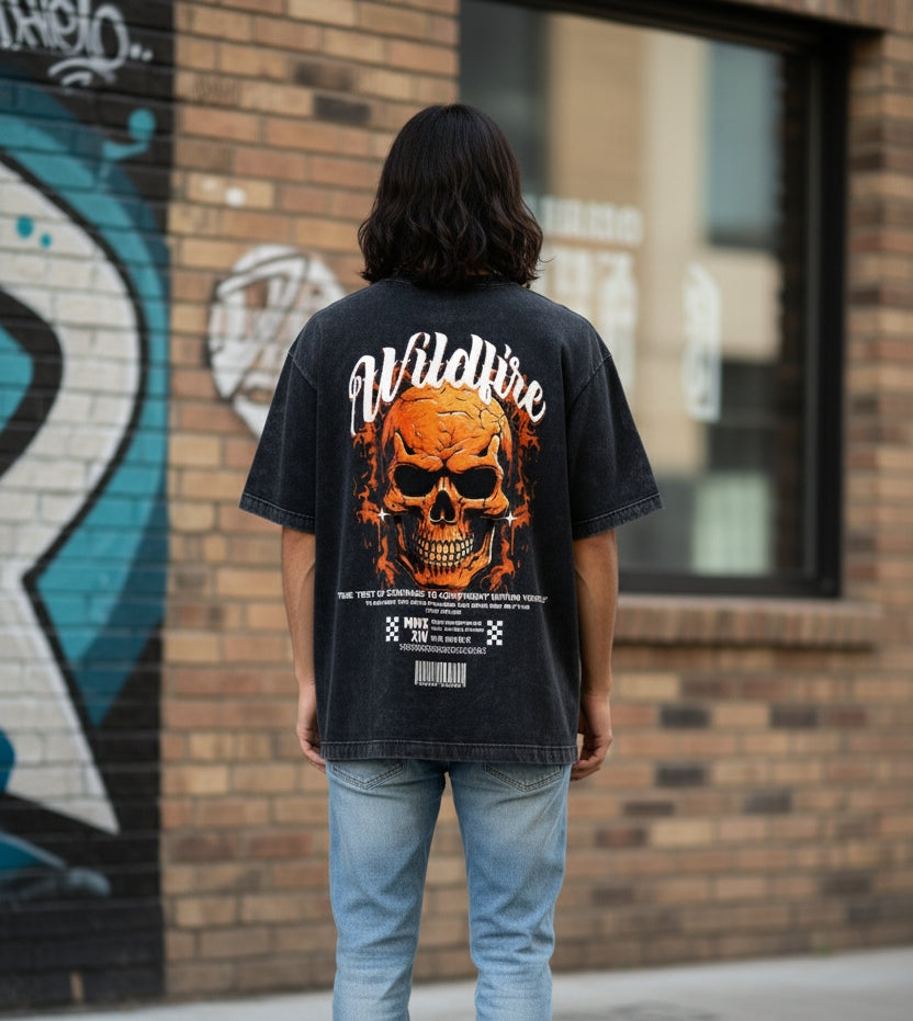 Wildfire Oversized Acid-Wash T-shirt