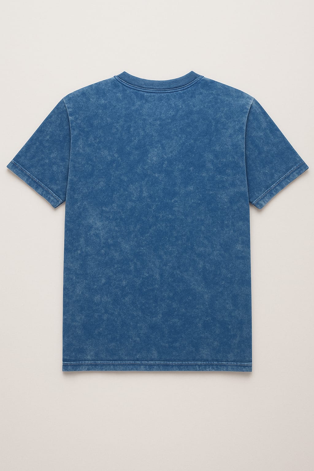 Solid Blue Acid-Wash T-shirt