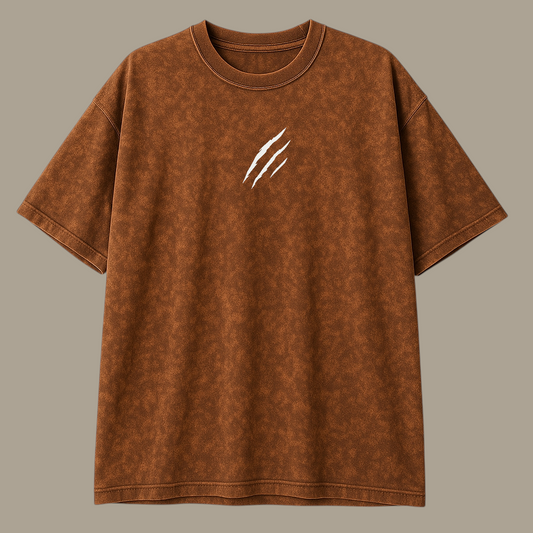 Bareanimal Rust Brown Oversized Acidwash T-shirt
