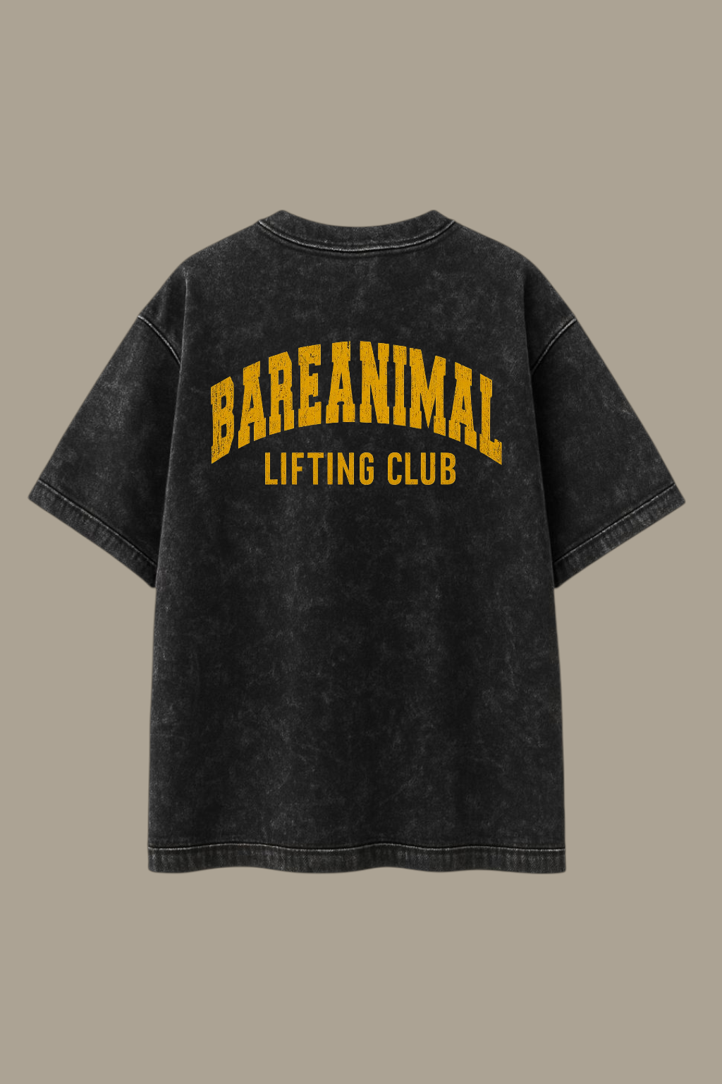 Black Acid-Wash BAREANIMA Lifting Club Oversized T-shirt