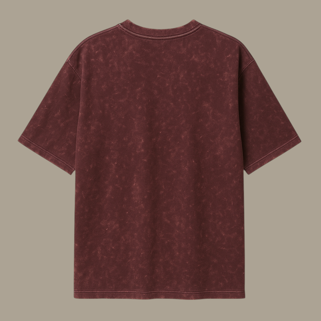 BAREANIMAL Maroon Acid Wash Oversized T-Shirt