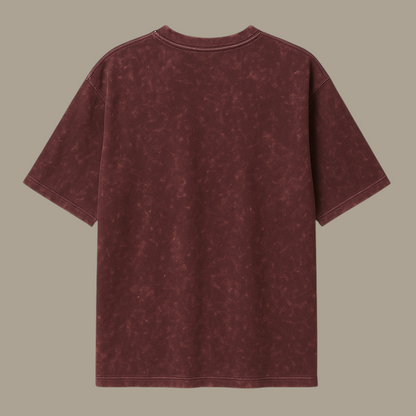 BAREANIMAL Maroon Acid Wash Oversized T-Shirt
