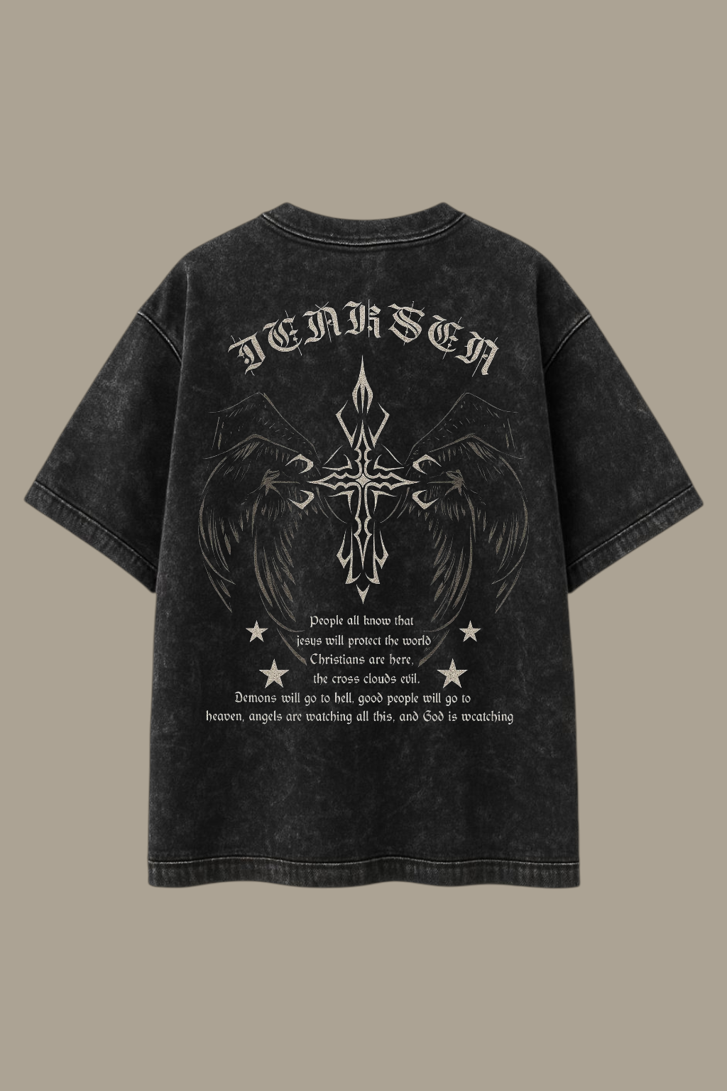 Bareanimal Vintage Washed Black Acid-Wash Oversized T-shirt