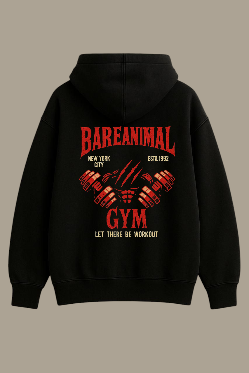 Bareanimal “Iron Era” Gym Black Hoodie