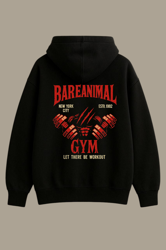 Bareanimal “Iron Era” Gym Black Hoodie