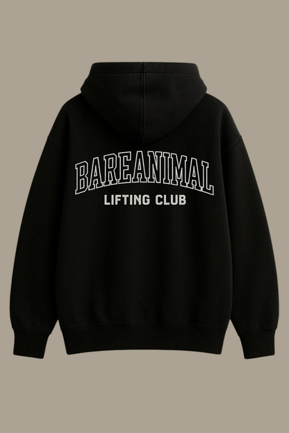 BAREANIMAL Lifting Club Black Hoodie – Heavyweight Gym Essential