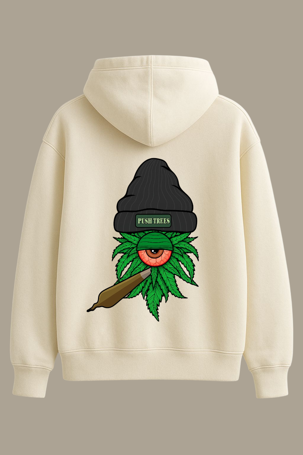 BAREANIMAL Off-White Hoodie Push Trees Graphic – Streetwear Edition