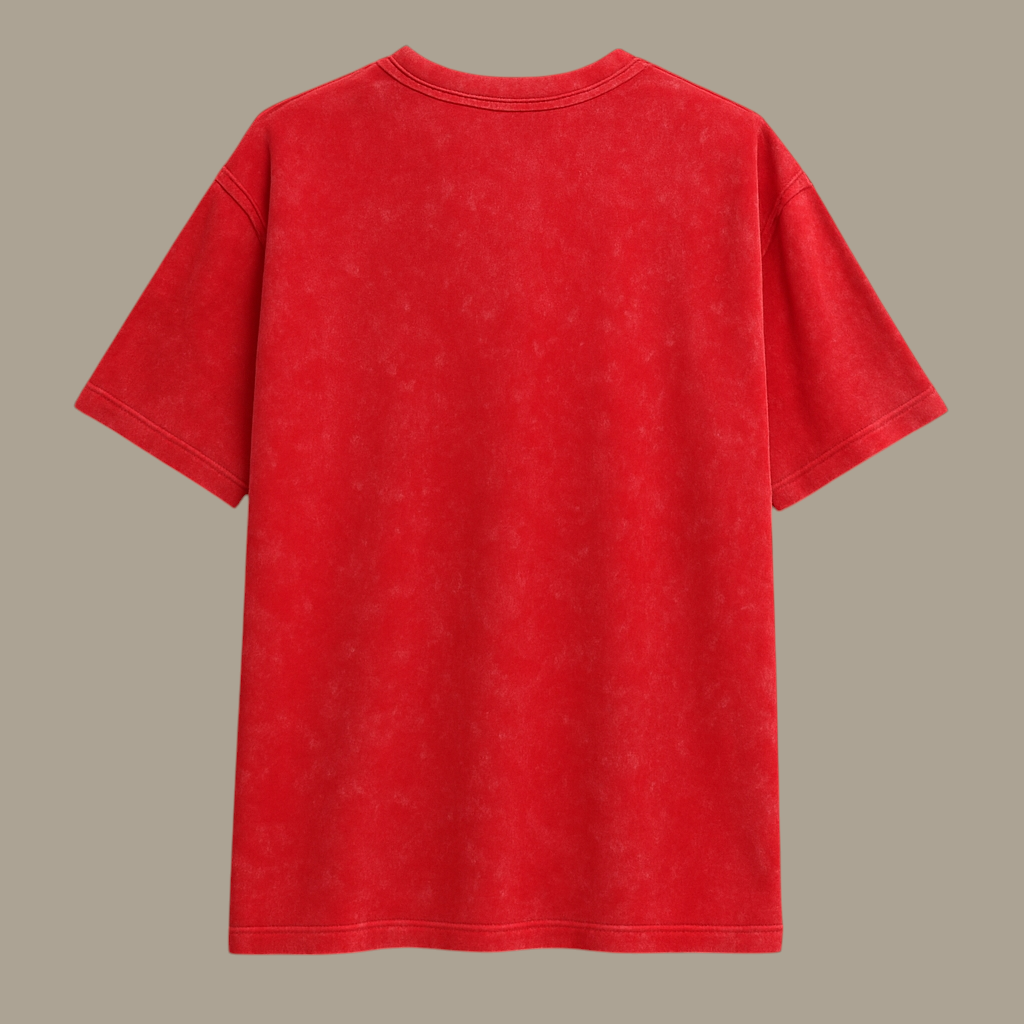 Bareanimal Red Oversized Acidwash T-shirt