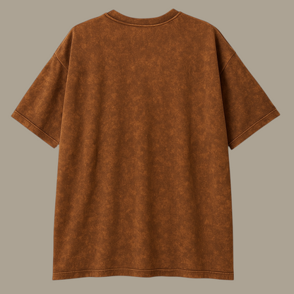 Bareanimal Rust Brown Oversized Acidwash T-shirt