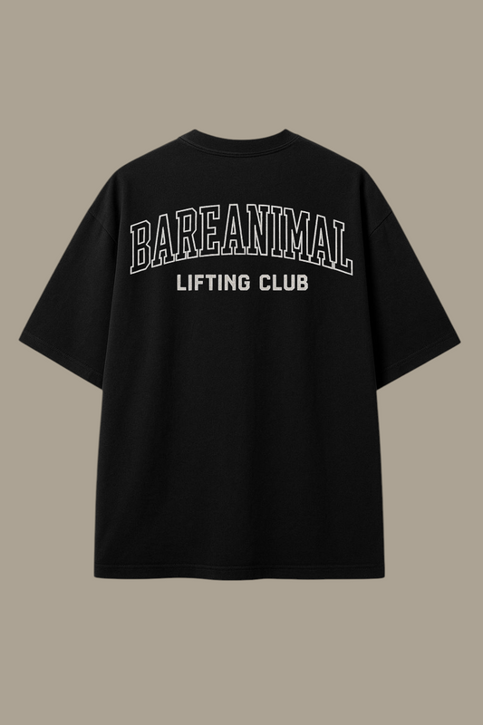 BAREANIMAL Lifting Club Oversized Tee – Midnight Black