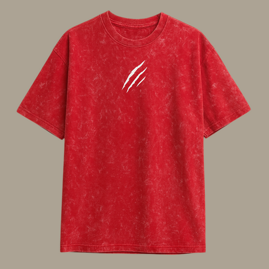 Bareanimal Red Oversized Acidwash T-shirt